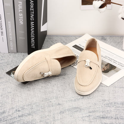 Woman Shoes None Adult Other Women Rubber Stitching Flats Loafers Real